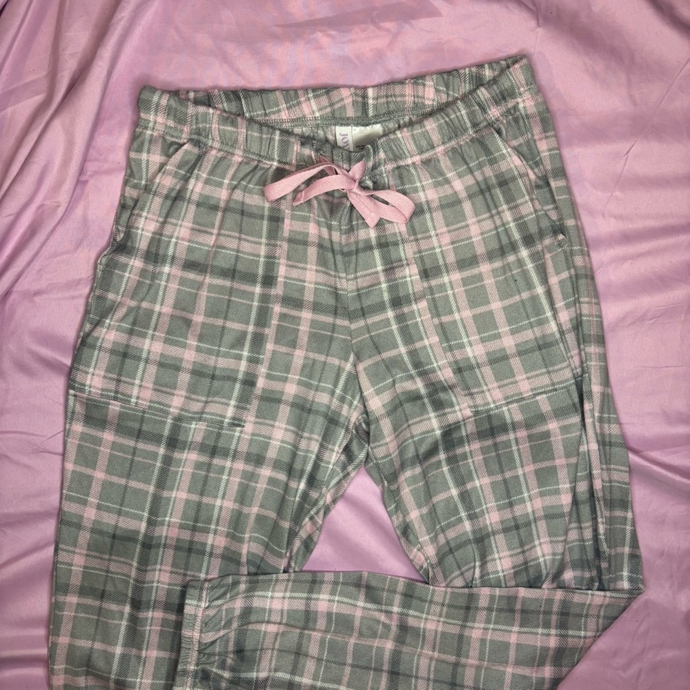 Jogger Gray and Pink Plaid Lounge Pants